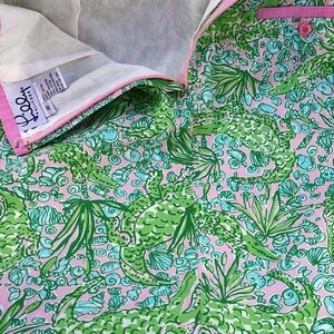 Lilly Pulitzer RARE VTG "See Ya Later Alligator" Pink & Green Cotton Skirt Sz 10